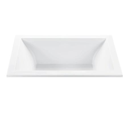 MTI Baths Andrea 13 Sculpted 66" Free Standing DoloMatte 1 Side Microbubbles Whirlpool Tub with Center Drain Matte White