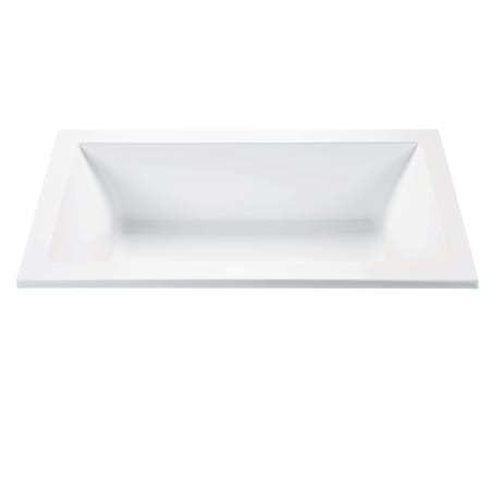 MTI Baths Andrea 16 Sculpted 72" Free Standing DoloMatte 3 Side Microbubbles Whirlpool Tub with Center Drain Matte White