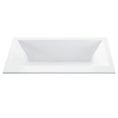 MTI Baths Kahlo 2 Sculpted 66" Free Standing DoloMatte 3 Side Microbubbles Faucet Deck Whirlpool Tub with Center Drain Matte White