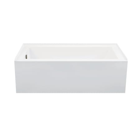 MTI Baths Cameron 1 60" Three Wall Alcove DoloMatte Integral Skirted Microbubbles Whirlpool Tub with Right Drain Placement Matte White