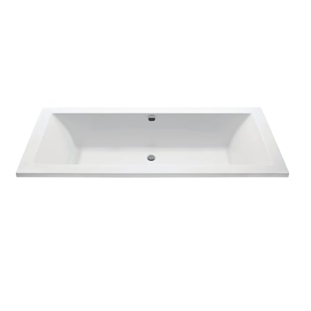 MTI Baths Andrea 27 Sculpted 86" Free Standing DoloMatte 1 Side Microbubbles Whirlpool Tub with Center Drain Matte White