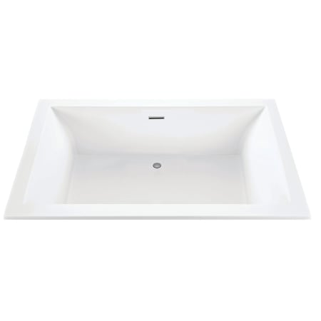 MTI Baths Andrea 28 Sculpted 66" Free Standing DoloMatte 1 Side Microbubbles Whirlpool Tub with Center Drain Matte White