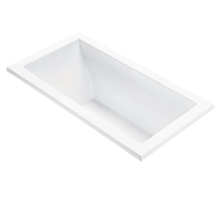 MTI Baths Andrea 7 Sculpted 60" Free Standing DoloMatte 3 Side Microbubbles Whirlpool Tub with Left or Right Drain Matte White