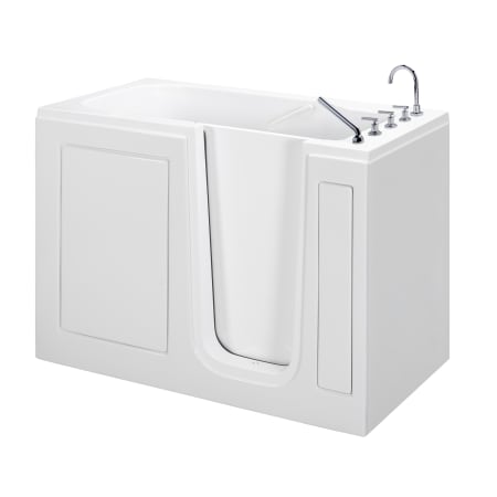 MTI Baths Basics 52"Walk-In Acrylic Air Tub with Rear Drain and Drain Assembly White / Gloss