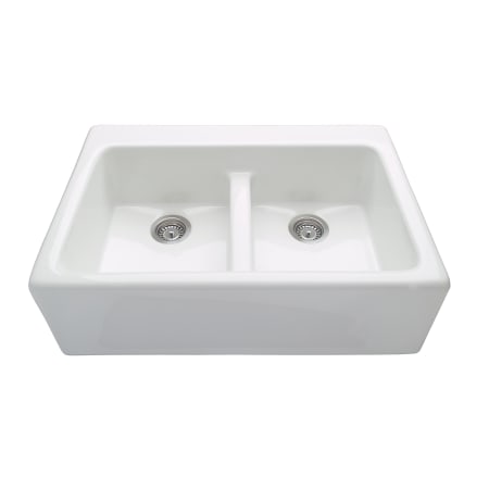 MTI Baths Basics 33-1/4" Farmhouse Double Basin Acrylic Kitchen Sink White / Gloss