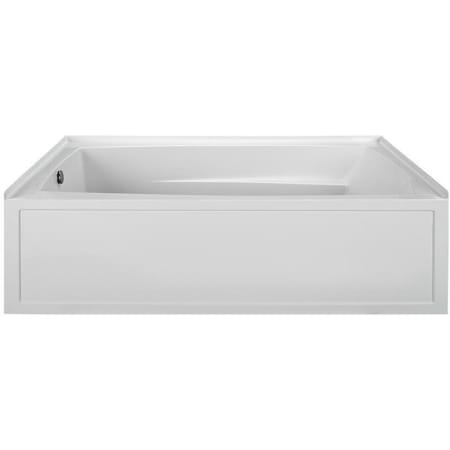 MTI Baths Three Wall Alcove Acrylic Soaking Tub with Drain White