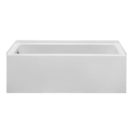 MTI Baths Basics 60" x 30" Three Wall Above Floor Rough In Alcove Acrylic Soaking Tub with Right Drain and Overflow White
