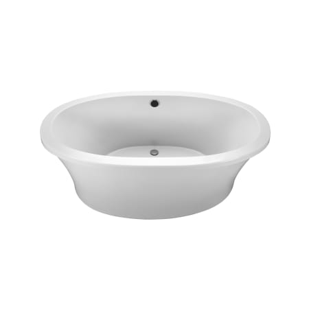 MTI Baths Basics 66" Oval Free Standing Acrylic Soaking Tub with Center Drain, Overflow and 60 Gallon Capacity White
