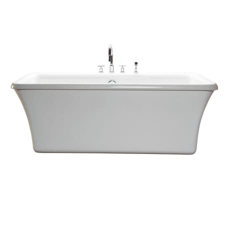MTI Baths Basics 66" Free Standing Acrylic Soaking Tub with Center Drain White / Gloss