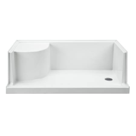 MTI Baths Designer 59-5/8" x 29-1/2" Rectangular Shower Base with Single Threshold and Left Drain White