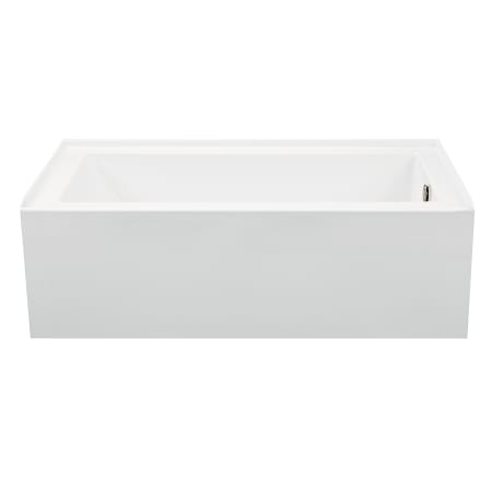 MTI Baths Cameron 1 Designer 60" Alcove Acrylic Soaking Tub with Right Drain Placement and Overflow White