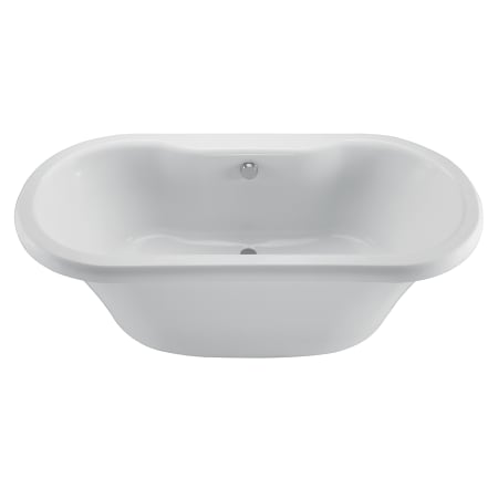 MTI Baths Melinda 8 67" Freestanding Acrylic Soaking Tub with Base, Center Drain and Overflow White