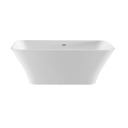 MTI Baths Addison 66" Free Standing SculptureStone Soaking Tub with Center Drain, Drain Assembly, and Overflow Matte White