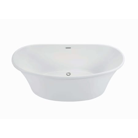 MTI Baths Loretta 4 60" Free Standing DoloMatte Soaking Tub without Deck, with Center Drain, Drain Assembly, and Overflow White