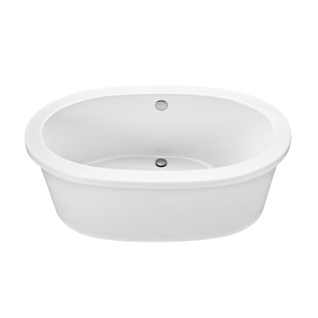 MTI Baths Adena 7 60" Freestanding Acrylic Soaking Tub with Center Drain and Overflow White