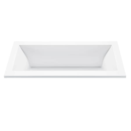 MTI Baths Andrea 8 Sculpted 72" Free Standing DoloMatte 3 Side Soaking Tub with Center Drain Matte White