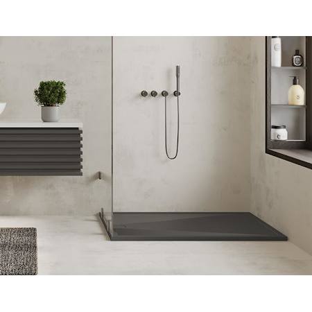 MTI Baths Acquabella 60" x 32" Rectangular Contemporary Shower Base with 3 Thresholds and Reversible Drain Matte Black