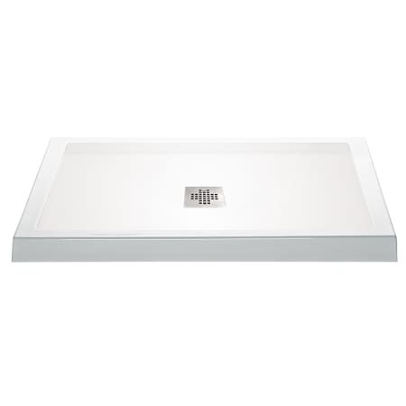 MTI Baths Designer 42" x 36" Rectangular Shower Base with Triple Threshold, and Center Drain White