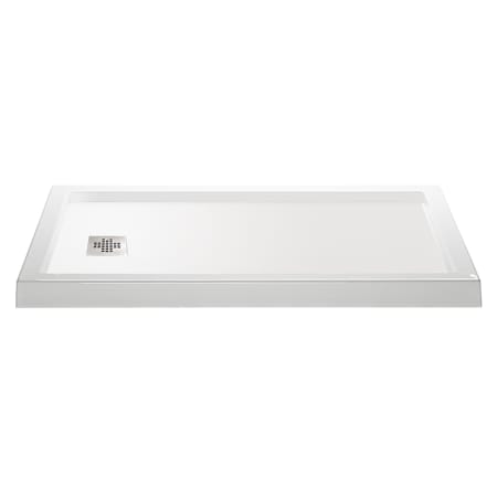 MTI Baths Designer 48" x 32" Rectangular Shower Base with Triple Threshold, and Right Drain White