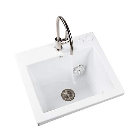MTI Baths White Standard Undermounted Laundry Sink White