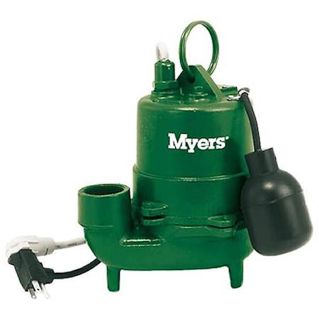 Myers 1/3 HP Cast Iron High Temp Effluent Pump with Tether Float Switch N/A