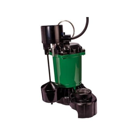Myers Pentair 1/3 HP 115V 53 GPM Zinc / Cast Iron Residential Basement Submersible Sump Pump with 10' Cord Green