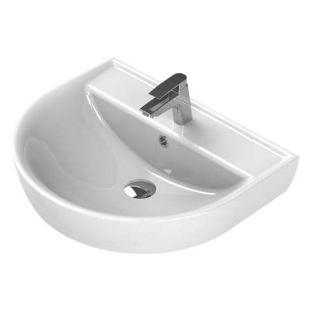 Nameeks Bella 17-11/16" Specialty Ceramic Wall Mounted Bathroom Sink with Overflow and Single Faucet Hole White