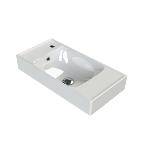 Nameeks Sharp 23-5/8" Rectangular Ceramic Drop In/Wall Mounted Bathroom Sink with Overflow and Single Faucet Hole White