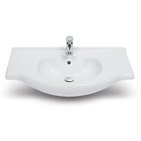 Nameeks CeraStyle 25-3/5" Ceramic Wall Mounted Bathroom Sink with One Faucet Hole - Includes Overflow White