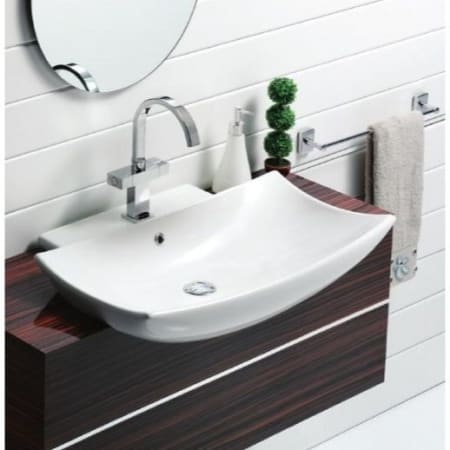 Nameeks CeraStyle 28-3/10" Ceramic Wall Mounted Bathroom Sink with One Faucet Hole - Includes Overflow White