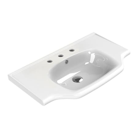 Nameeks Yeni Klasik 31-5/8" Rectangular Ceramic Drop In or Wall Mounted Bathroom Sink with Overflow and 3 Faucet Holes at 8" Centers White