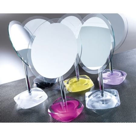 Nameeks Twist 7-1/4" W x 11-1/2" H Modern Circular Frameless Bathroom Mirror Avocado Green