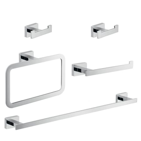 Nameeks Gedy Bathroom Accessories Set Polished Chrome