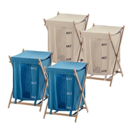 Nameeks Gedy Free Standing Laundry Basket Beige / Blue
