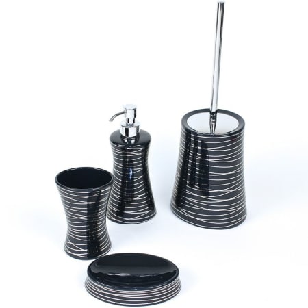 Nameeks Gedy Bathroom Accessories Set Transparent Anthracite / Polished Chrome