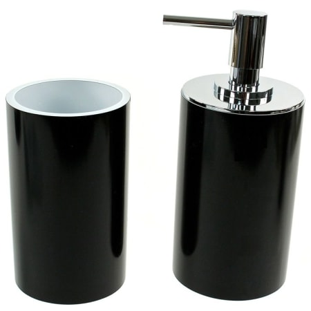 Nameeks Gedy Bathroom Package - Includes Tooth Brush Holder and Soap Dispenser Black