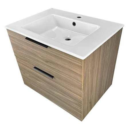 Nameeks Ibiza 28" Wall Mounted Bathroom Vanity Modern Walnut / Matte Black