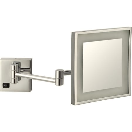 Nameeks Glimmer 8" W x 8" H Contemporary Rectangular Framed Bathroom Wall Mirror with Light Satin Nickel
