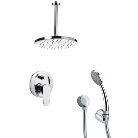 Nameeks Remer 2.5 GPM Round Single Function Rain Shower Head with Hand Shower - Includes Rough In Valve Chrome