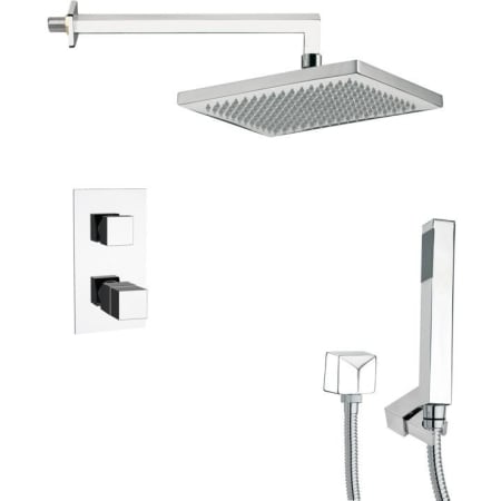 Nameeks Remer 2.5 GPM Single Function Rain Shower Head with Handshower, Handshower Holder and Rough In Chrome