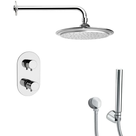 Nameeks Remer 2.5 GPM Single Function Rain Shower Head with Handshower, Handshower Holder and Rough In Chrome