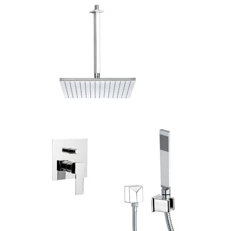 Nameeks Remer Shower System with Multi Function Rain Shower Head, Hand Shower, Hand Shower Holder, and Rough In Chrome