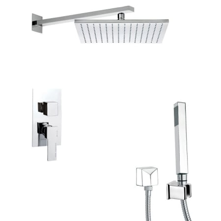 Nameeks Remer Shower System with Single Function Rain Shower Head, Hand Shower, Hand Shower Holder, and Rough In Chrome