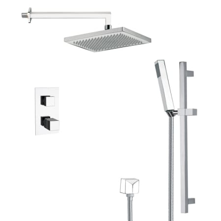 Nameeks Remer Shower System with Single Function Rain Shower Head, Hand Shower, Slide Bar, and Rough In Chrome