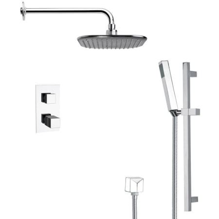 Nameeks Remer 2.5 GPM Single Function Rain Shower Head with Handshower, Slide Bar and Rough In Chrome