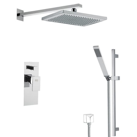 Nameeks Remer Shower System with Multi Function Rain Shower Head, Hand Shower, Slide Bar, and Rough In Chrome