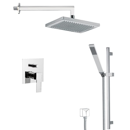Nameeks Remer Shower System with Multi Function Rain Shower Head, Hand Shower, Slide Bar, and Rough In Chrome