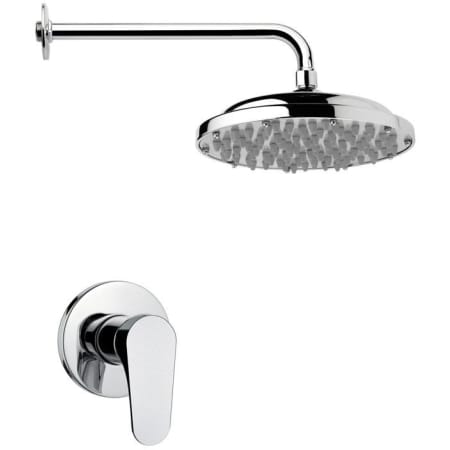 Nameeks Remer 2.8 GPM Single Function Rain Shower Head with Valve Trim Rough In Included Chrome
