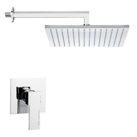 Nameeks Remer 2.5 GPM Single Function Rain Shower Head with Valve Trim Rough In Included Chrome