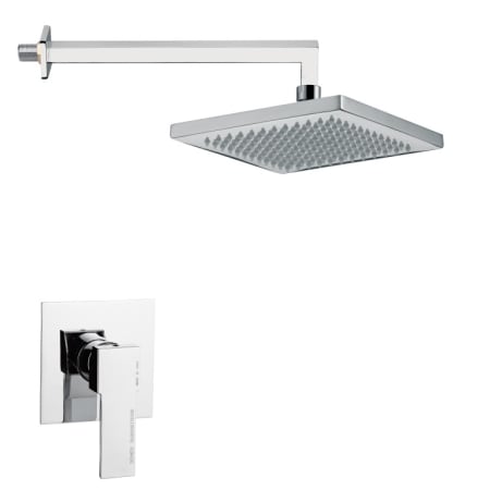 Nameeks Remer 2.5 GPM Single Function Rain Shower Head with Valve Trim Rough In Included Chrome